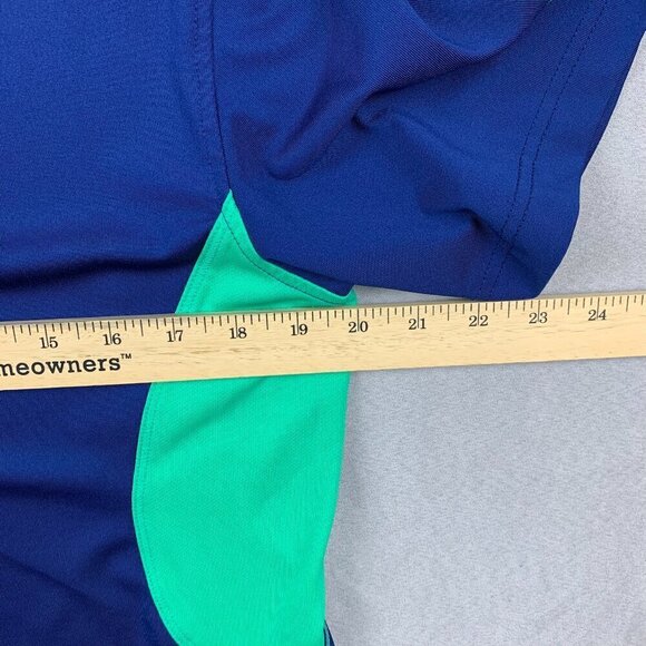 Masters Tech Men Shirt Small Blue Green Polo Golf Stretch Polyester Spandex 2015 - Picture 6 of 9